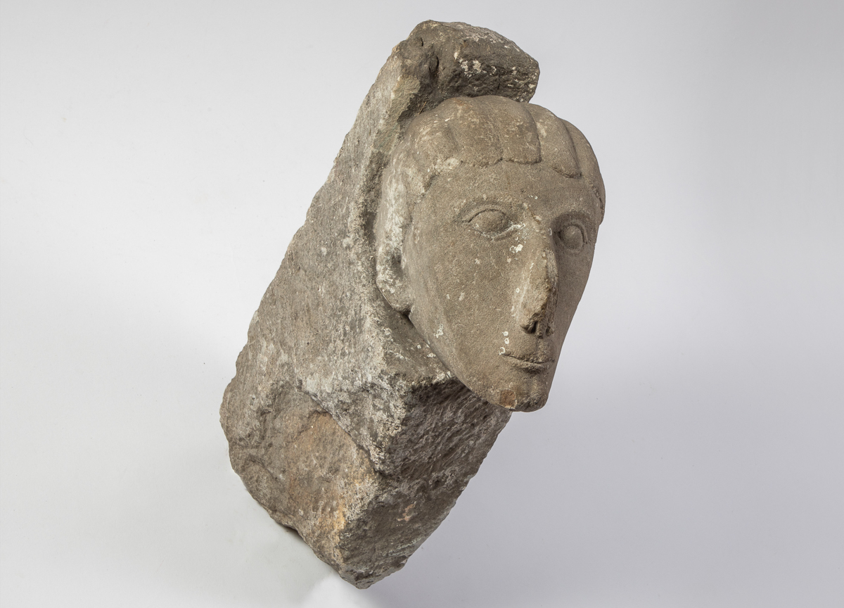 Stone Romanesque Roman Head Voussoirs St Fin barrs Cathedral
