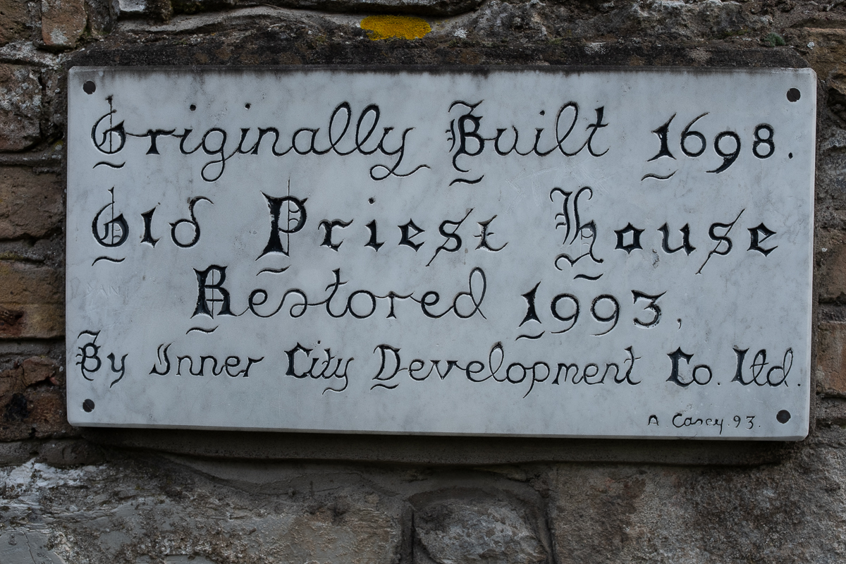 old plaque for priest house