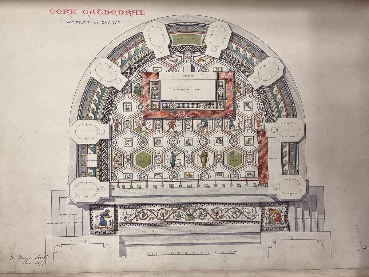pavement of chancel