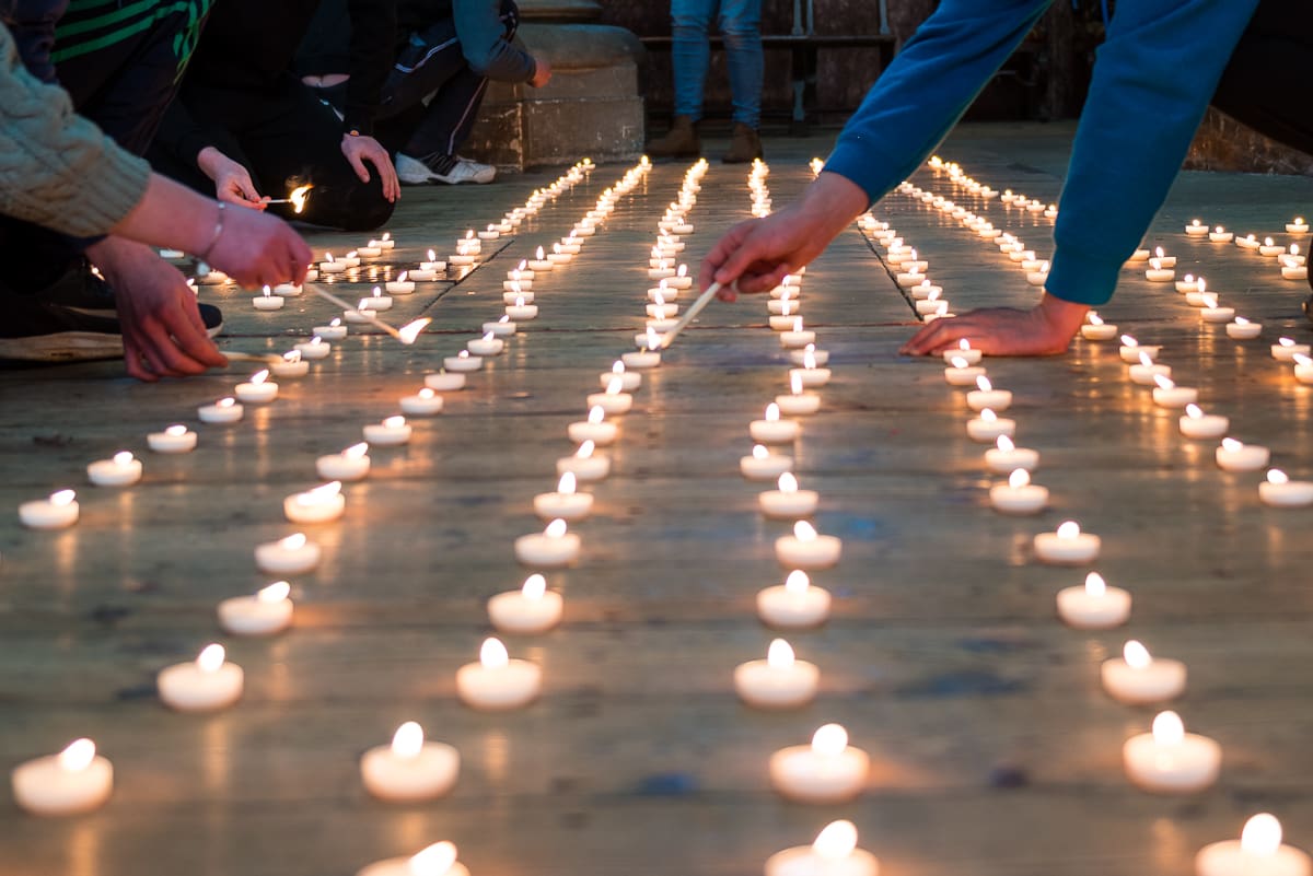 lighting candles